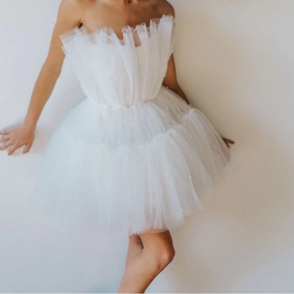 Untamed Petals- Arlington Pearl Mini - Ivory white bride dress - brand new.